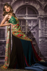 Maheen Khan - RED BLOOM DUPATTA - Cream/Red - Cotton Silk - 1 Piece